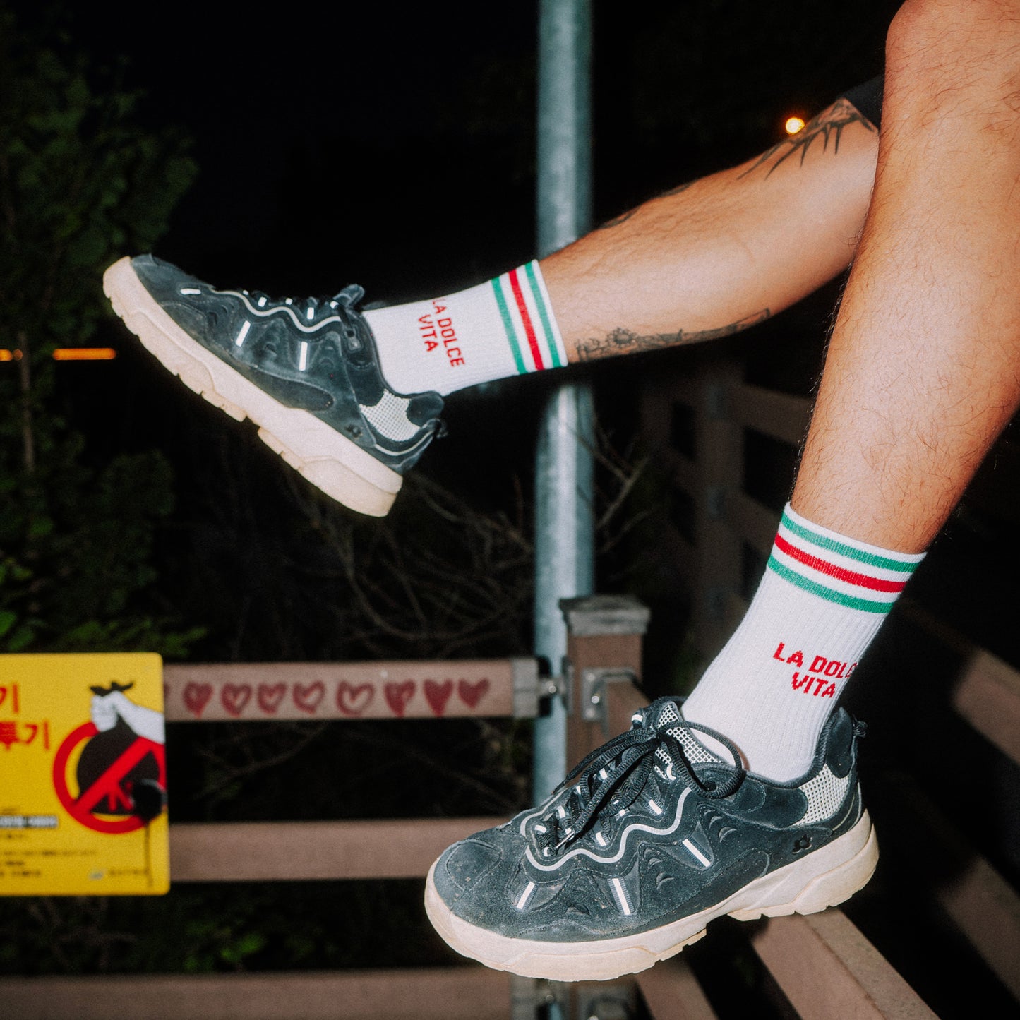 LA DOLCE VITA RED - WHITE SOCKS