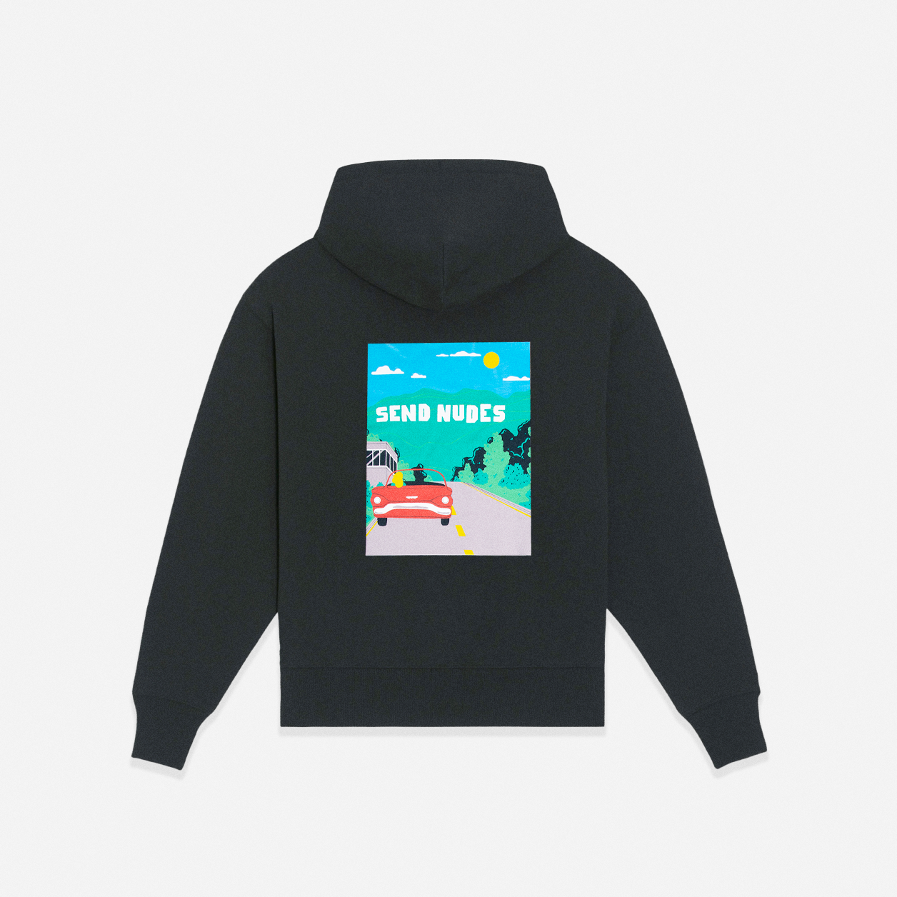 SEND NUDES HILLS HOODIE - BLACK