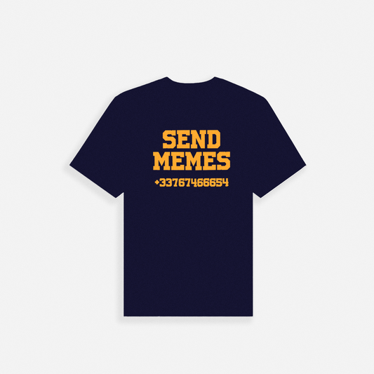 SEND MEMES T-SHIRT ORANGE - NAVY