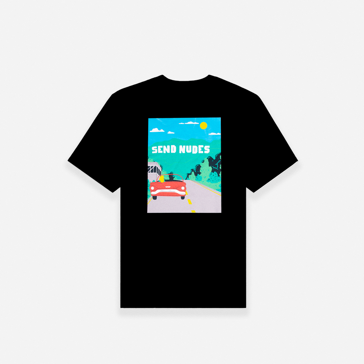 SEND NUDES HILLS T-SHIRT - BLACK