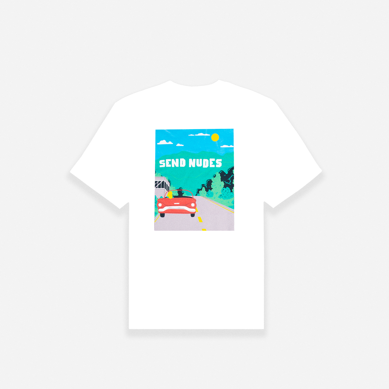 SEND NUDES HILLS T-SHIRT - WHITE
