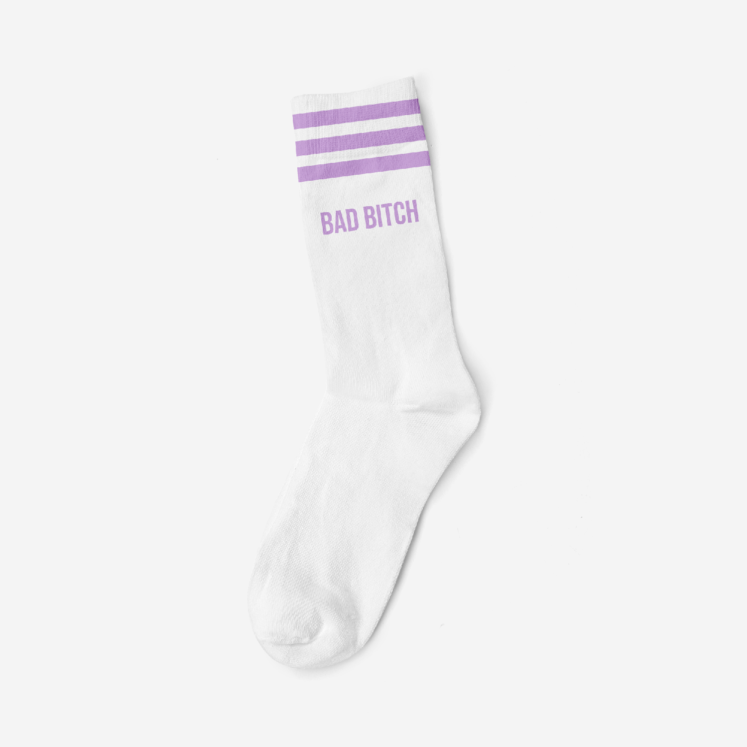 BAD BITCH LILA - WHITE SOCKS