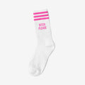 BITCH PLEASE PINK - WHITE SOCKS