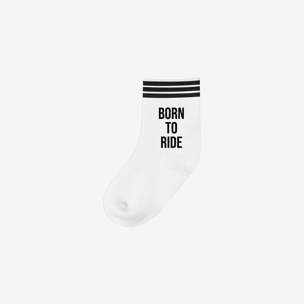 BORN TO RIDE BLACK - WHITE SOCKS