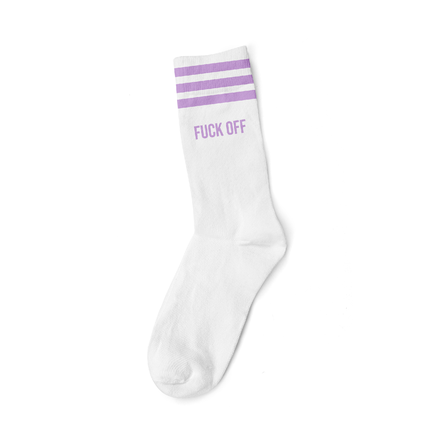 FUCK OFF LILA - WHITE SOCKS