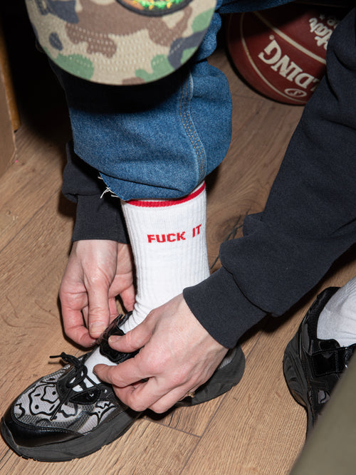 FUCK IT RED - WHITE SOCKS