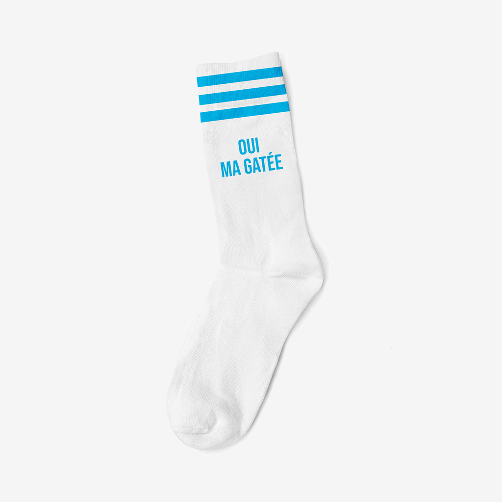 OUI MA GATEE BLUE - WHITE SOCKS