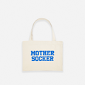 SHOPPING BAG MOTHER SOCKER / SEND MEMES BLUE - NATURAL
