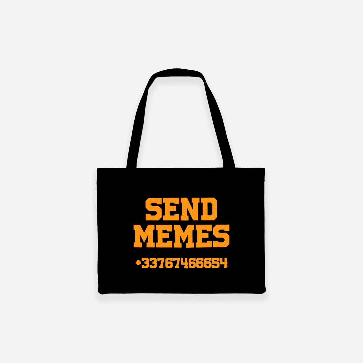 SHOPPING BAG MOTHER SOCKER / SEND MEMES ORANGE - BLACK