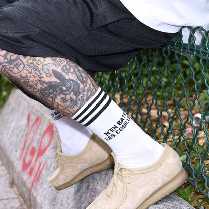 M'EN BATS LES COUILLES BLACK - WHITE SOCKS