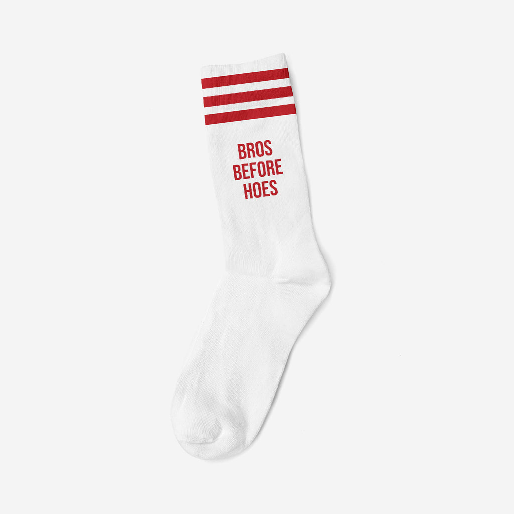 BROS BEFORE HOES RED - WHITE SOCKS