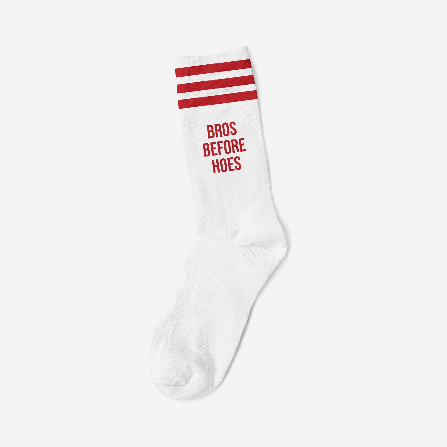 BROS BEFORE HOES RED - WHITE SOCKS