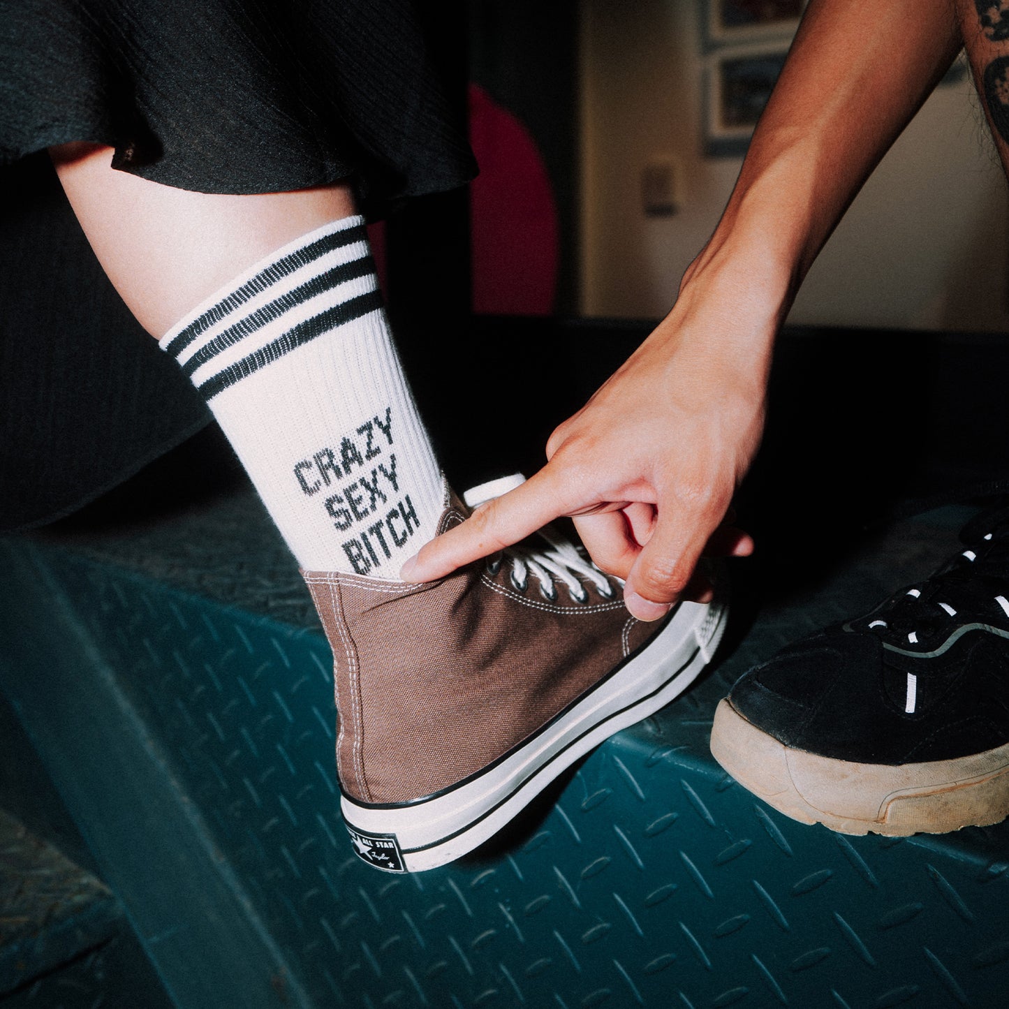 CRAZY SEXY BITCH BLACK - WHITE SOCKS