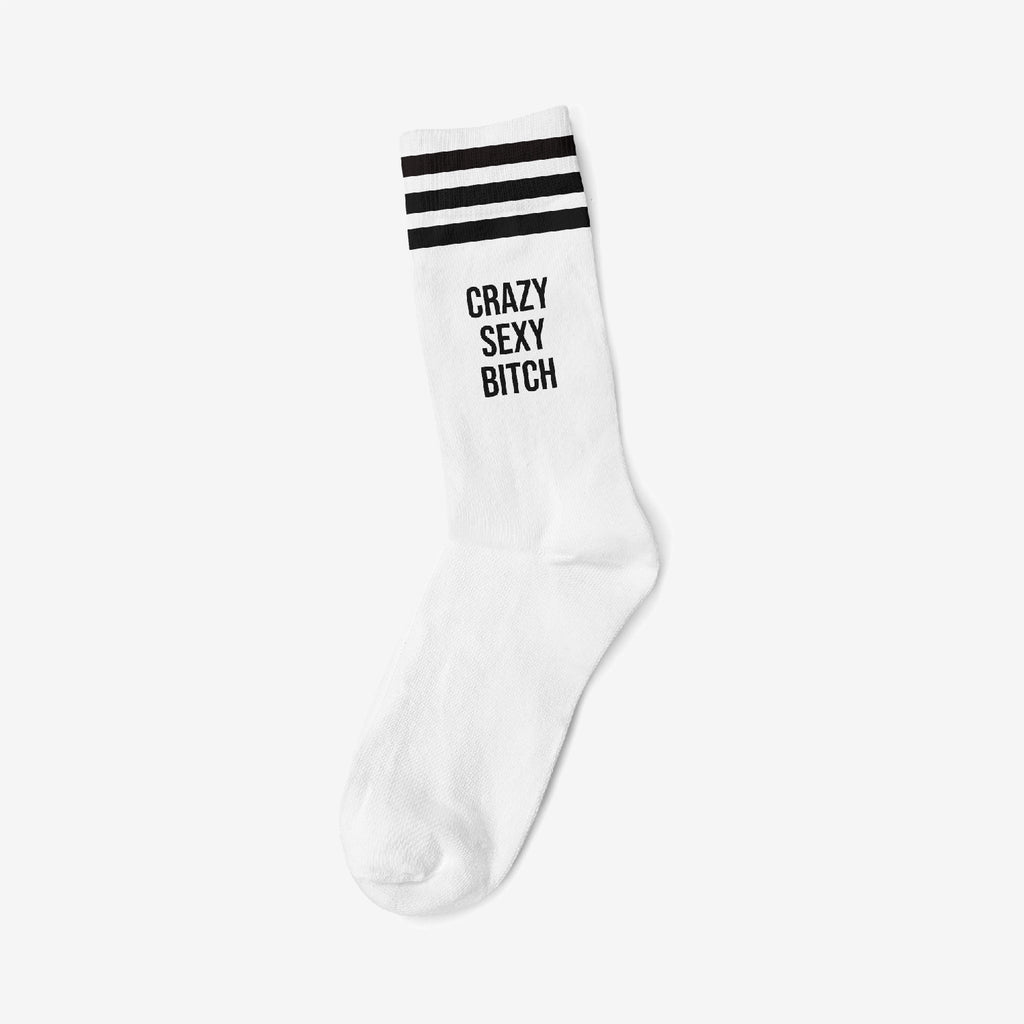 CRAZY SEXY BITCH BLACK - WHITE SOCKS