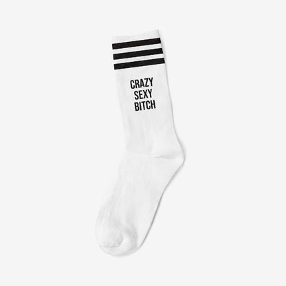 CRAZY SEXY BITCH BLACK - WHITE SOCKS