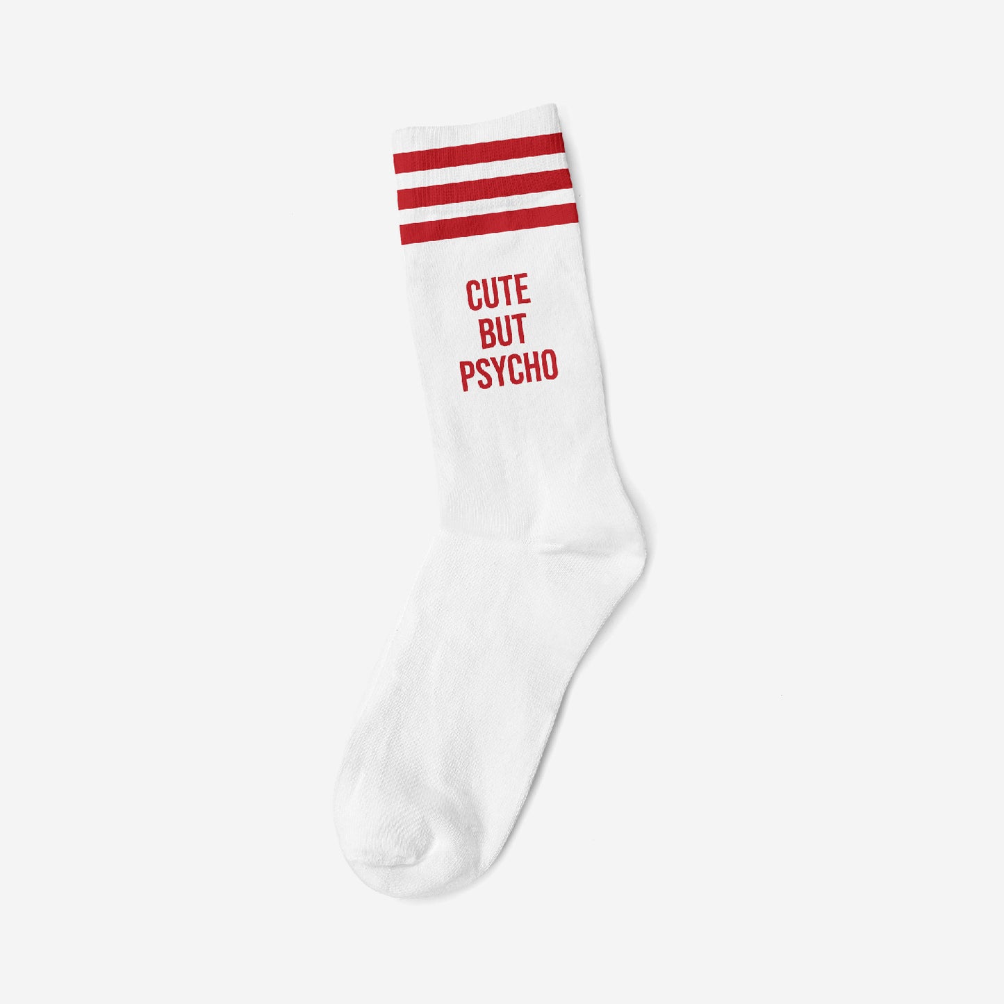 CUTE BUT PSYCHO RED - WHITE SOCKS