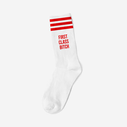 FIRST CLASS BITCH RED - WHITE SOCKS