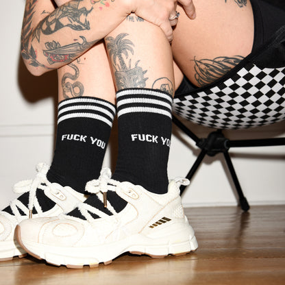 FUCK YOU WHITE - BLACK SOCKS