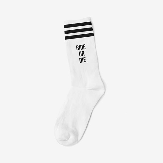 RIDE OR DIE BLACK - WHITE SOCKS