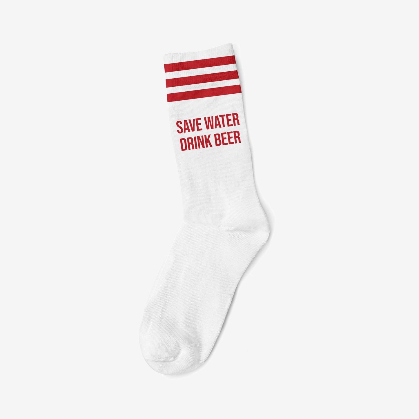 SAVE WATER DRINK BEER RED - WHITE SOCKS