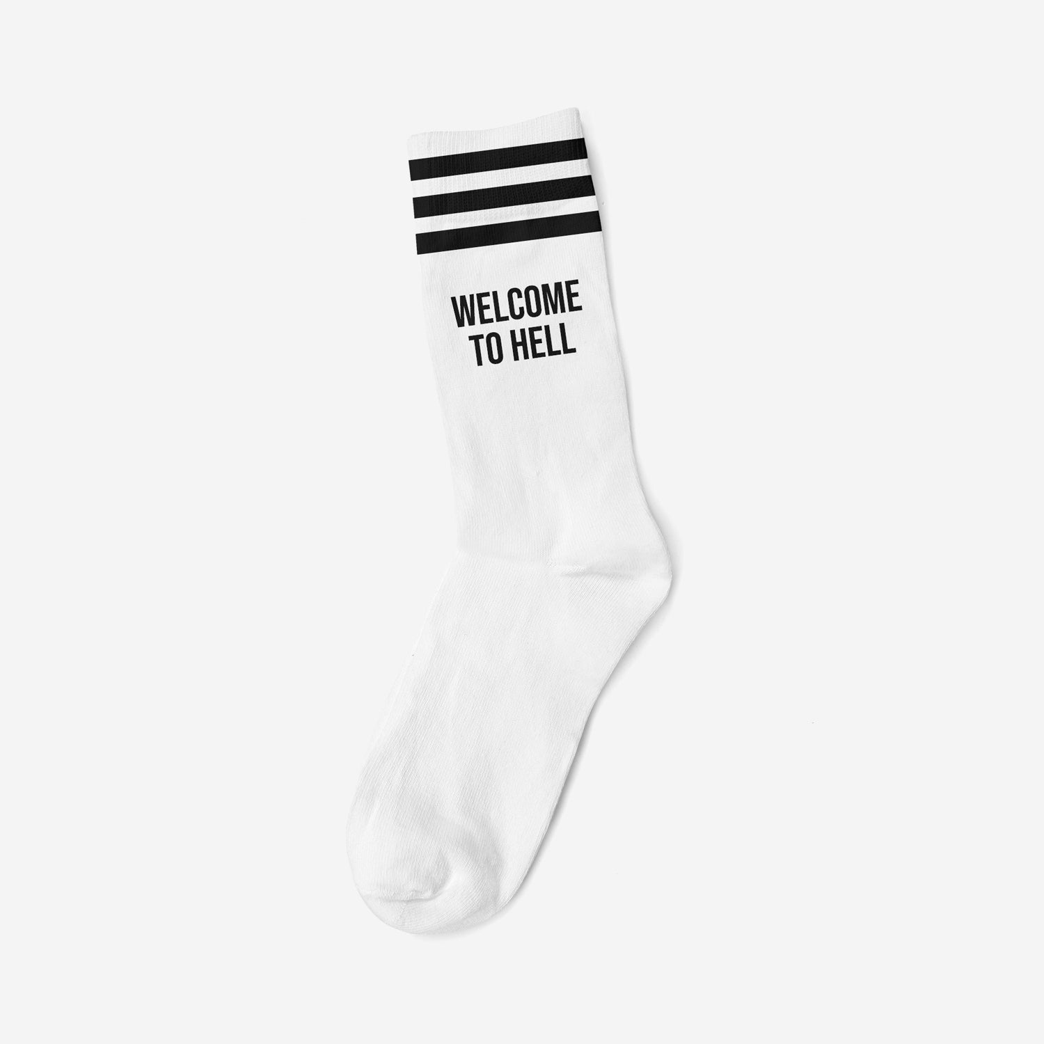 WELCOME TO HELL BLACK - WHITE SOCKS